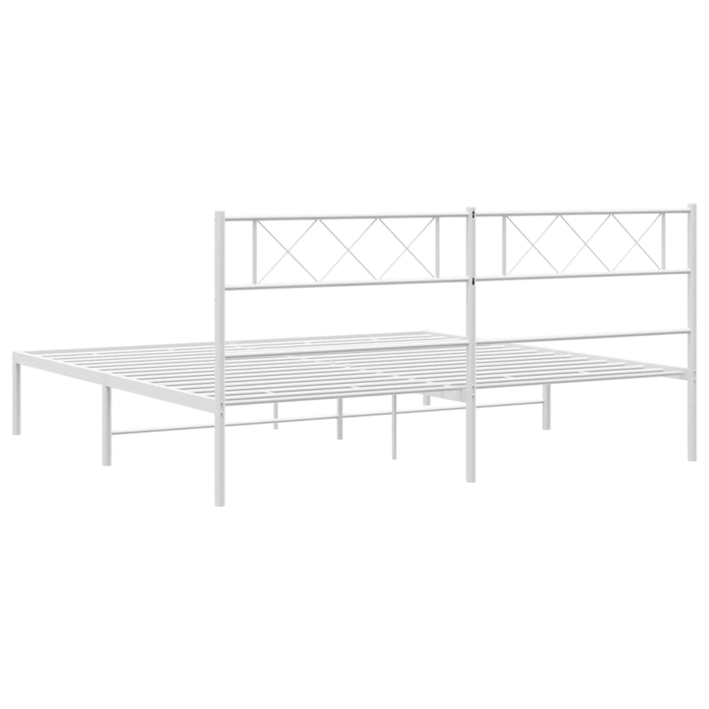 Giroletto con Testiera Metallo Bianco 200x200 cm | homemem39
