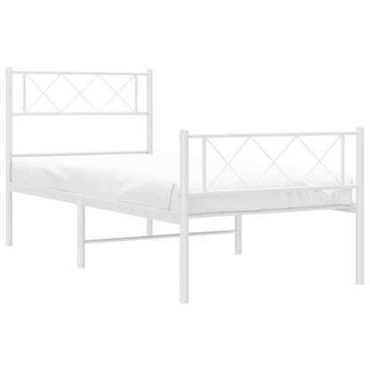 Giroletto con Testiera e Pediera Metallo Bianco 80x200 cm | homemem39