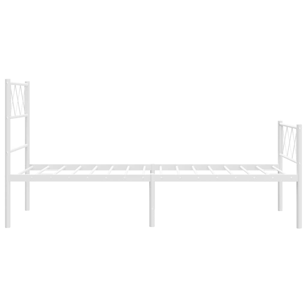 Giroletto con Testiera e Pediera Metallo Bianco 100x200 cm | homemem39