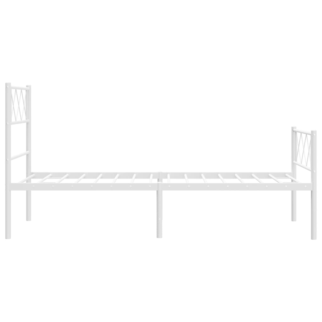 Giroletto con Testiera e Pediera Metallo Bianco 107x203 cm - homemem39