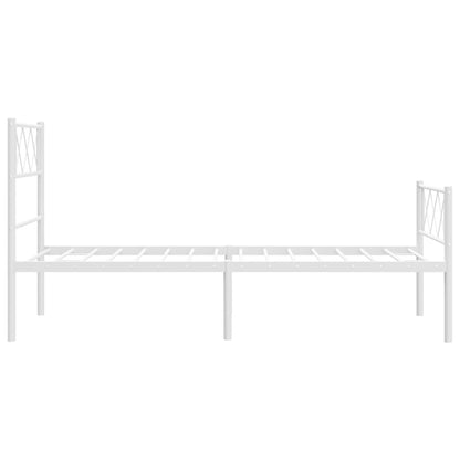 Giroletto con Testiera e Pediera Metallo Bianco 107x203 cm - homemem39