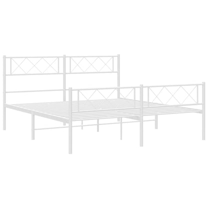 Giroletto con Testiera e Pediera Metallo Bianco 140x190 cm | homemem39