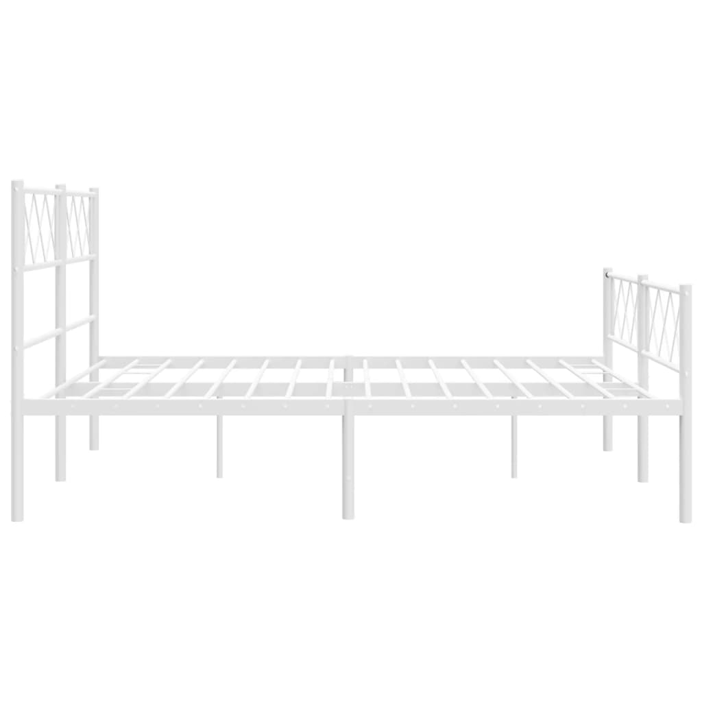 Giroletto con Testiera e Pediera Metallo Bianco 140x190 cm | homemem39