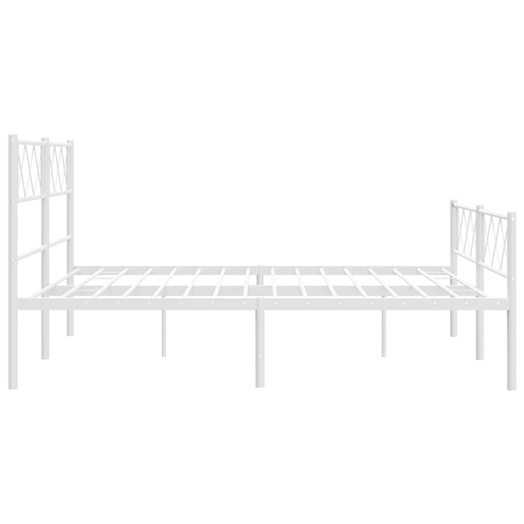 Giroletto con Testiera e Pediera Metallo Bianco 150x200 cm | homemem39