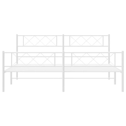 Giroletto con Testiera e Pediera Metallo Bianco 183x213 cm | homemem39