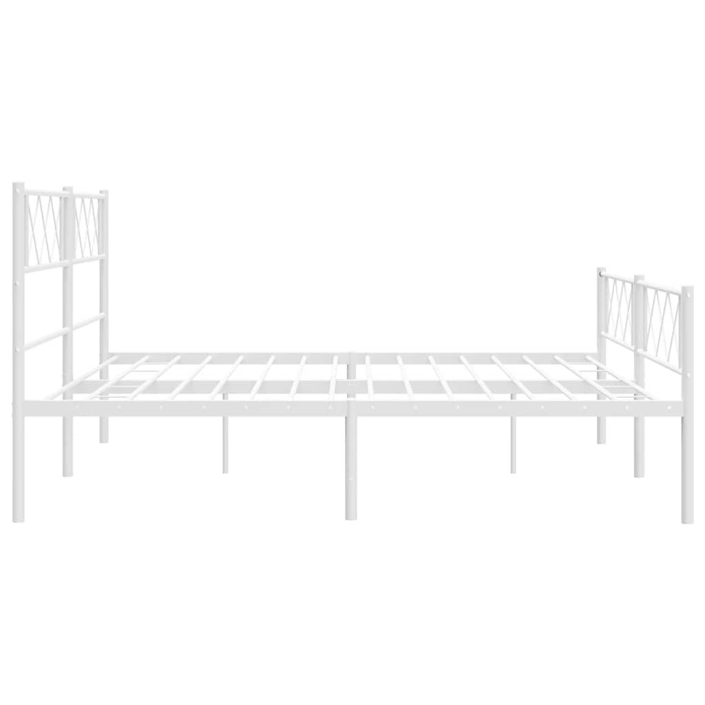 Giroletto con Testiera e Pediera Metallo Bianco 183x213 cm | homemem39