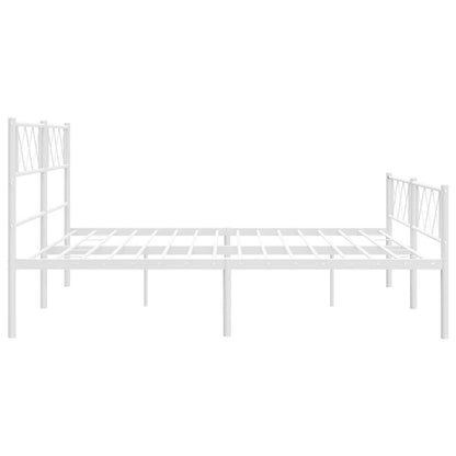 Giroletto con Testiera e Pediera Metallo Bianco 183x213 cm | homemem39