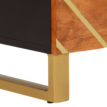 Mobiletti 3pz Marrone e Nero 60x33,5x75 cm Legno Massello Mango - homemem39