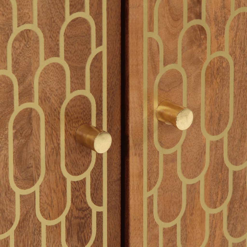 Credenze 3 pz 60x33x75 cm in Legno Massello di Mango