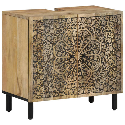 Set Mobili da Bagno 2pz in Legno Massello di Mango | homemem39