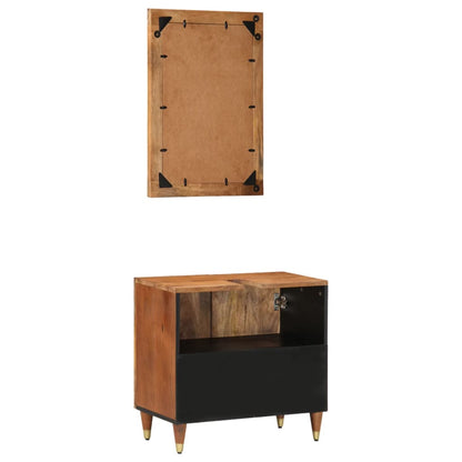 Set Mobili da Bagno 2pz in Legno Massello di Mango | homemem39
