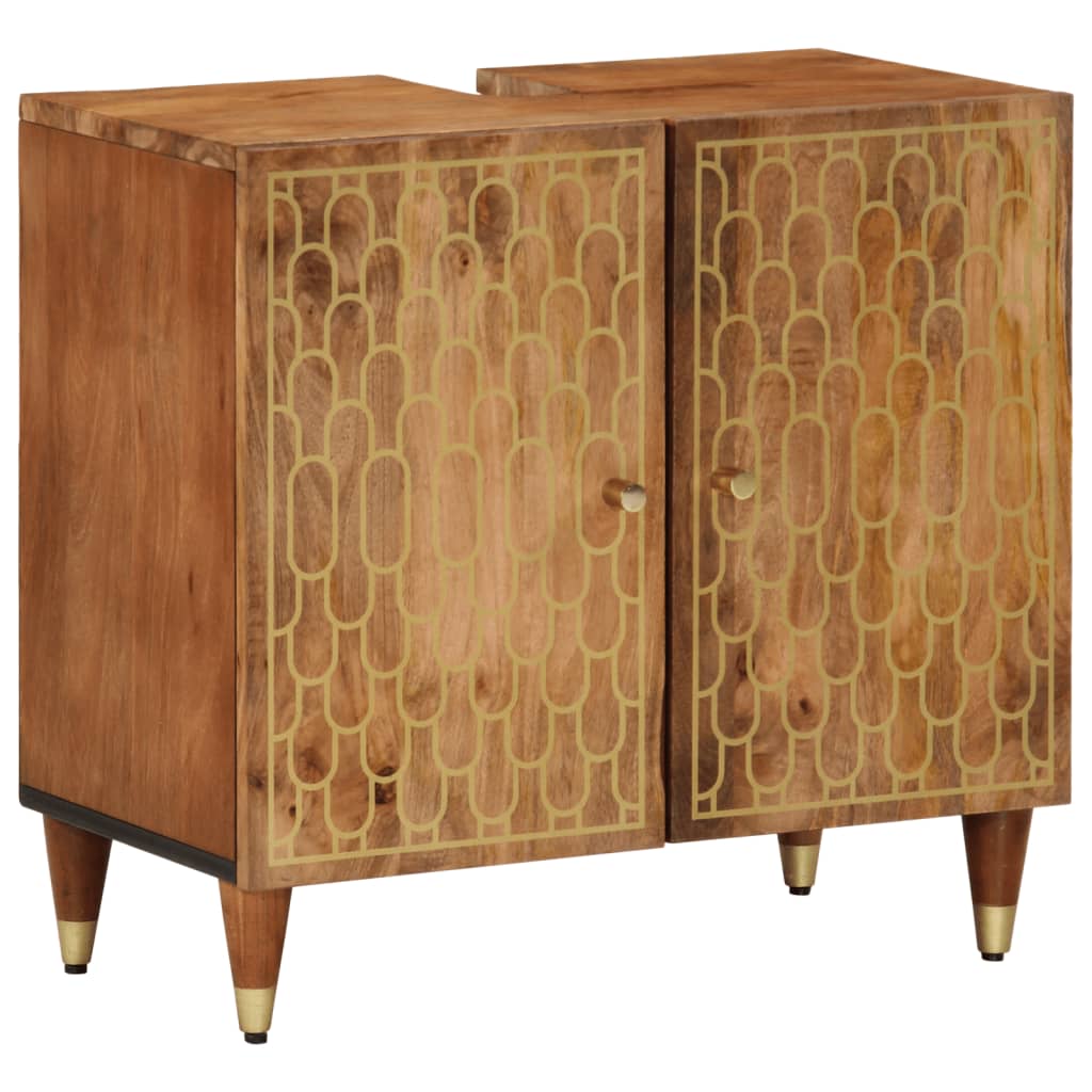 Set Mobili da Bagno 2pz in Legno Massello di Mango | homemem39