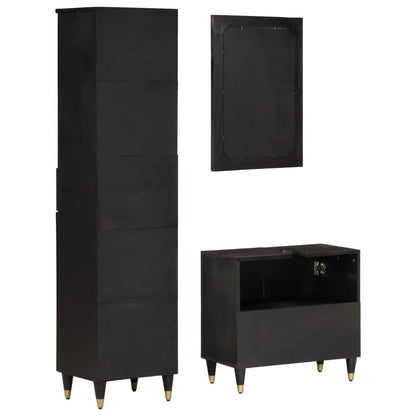 Set Mobili da Bagno 3pz in Legno Massello di Mango