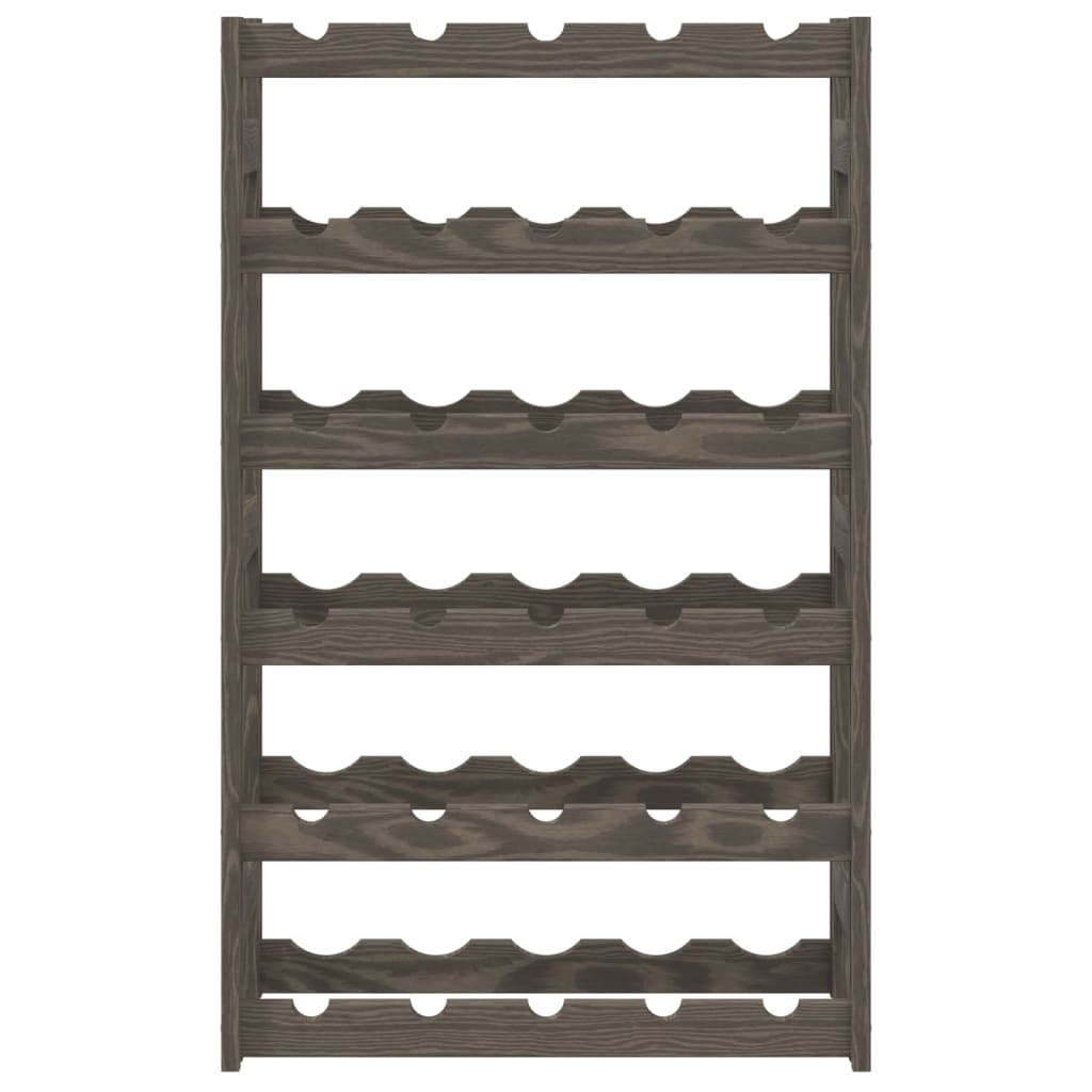 Portabottiglie per 30 Bottiglie Grigio Legno Massello di Pino - homemem39