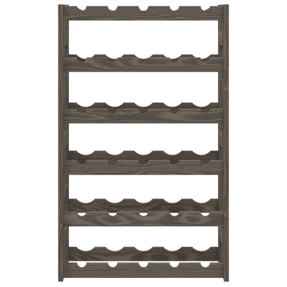 Portabottiglie per 30 Bottiglie Grigio Legno Massello di Pino - homemem39