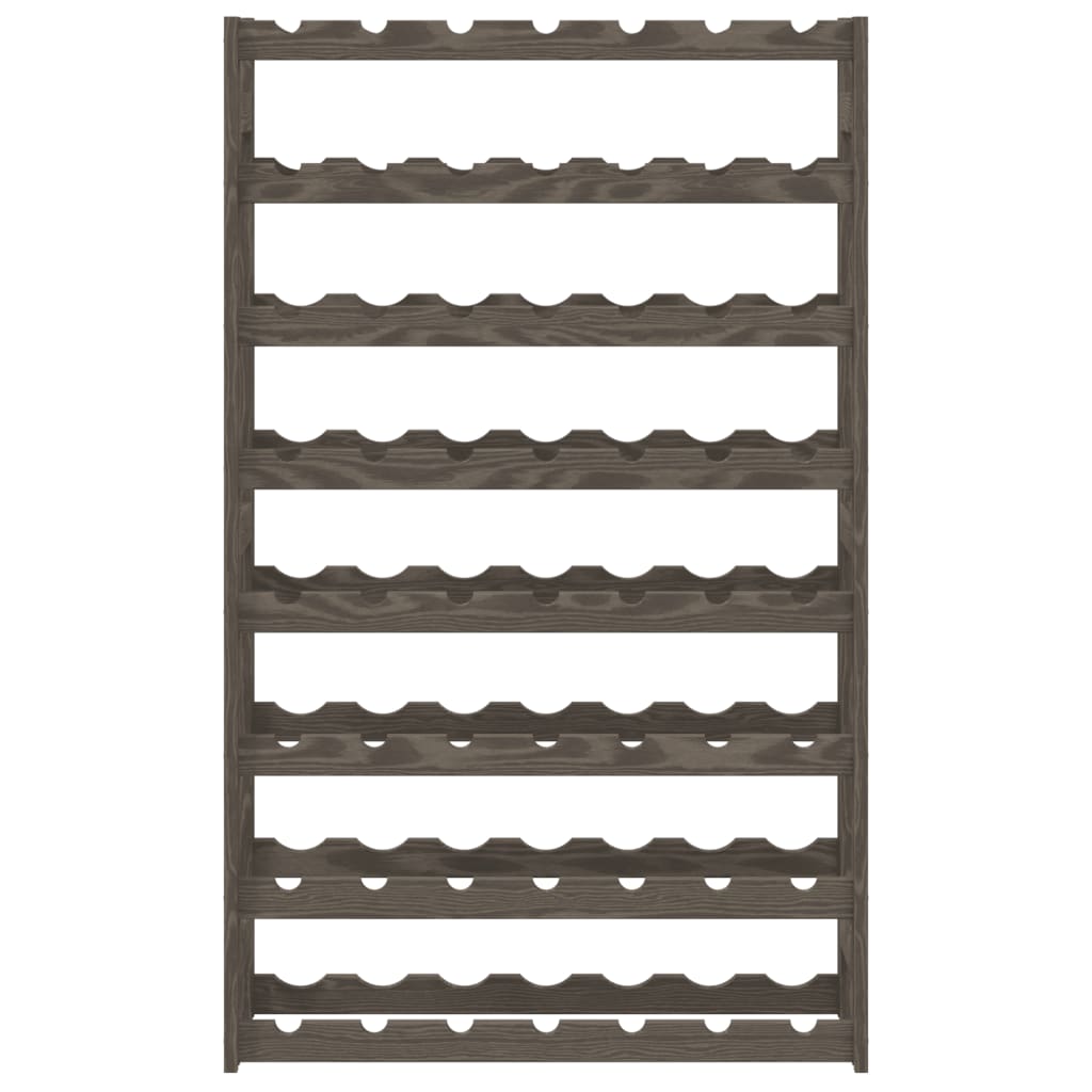 Portabottiglie per 56 Bottiglie Grigio Legno Massello di Pino - homemem39