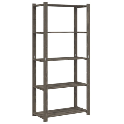 Scaffale a 5 Livelli Grigio 80x38x170 cm in Legno di Pino | homemem39
