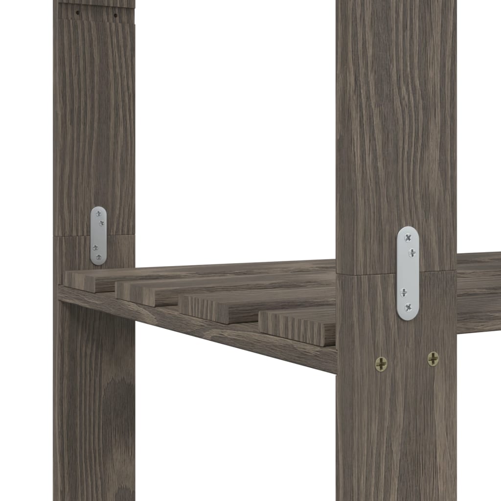 Scaffale a 5 Livelli Grigio 80x38x170 cm in Legno di Pino | homemem39