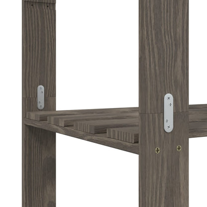 Scaffale a 5 Livelli Grigio 80x38x170 cm in Legno di Pino | homemem39