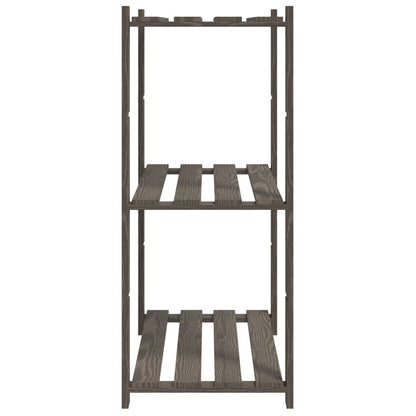Scaffale a 3 Livelli Grigio 80x38x90 cm in Legno di Pino