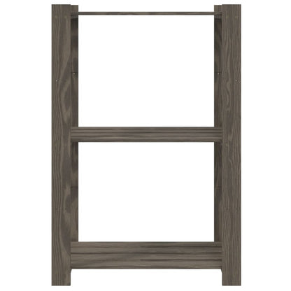Scaffale a 3 Livelli Grigio 60x38x90 cm in Legno di Pino