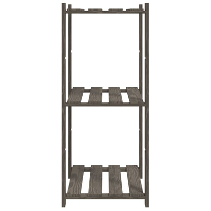 Scaffale a 3 Livelli Grigio 60x38x90 cm in Legno di Pino
