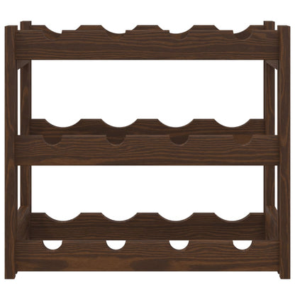 Portabottiglie per 12 Bottiglie Marrone Legno Massello di Pino - homemem39