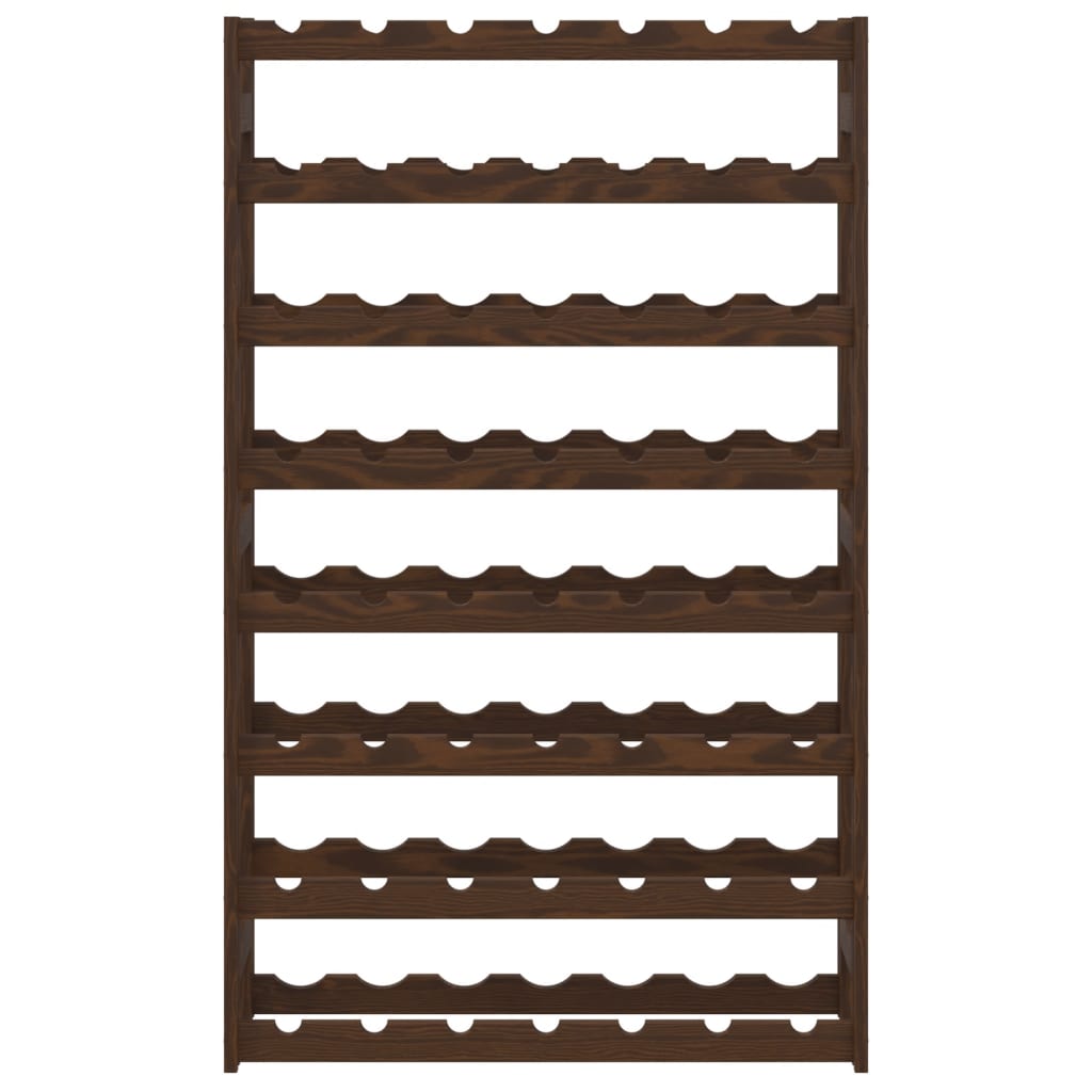 Portabottiglie per 56 Bottiglie Marrone Legno Massello di Pino