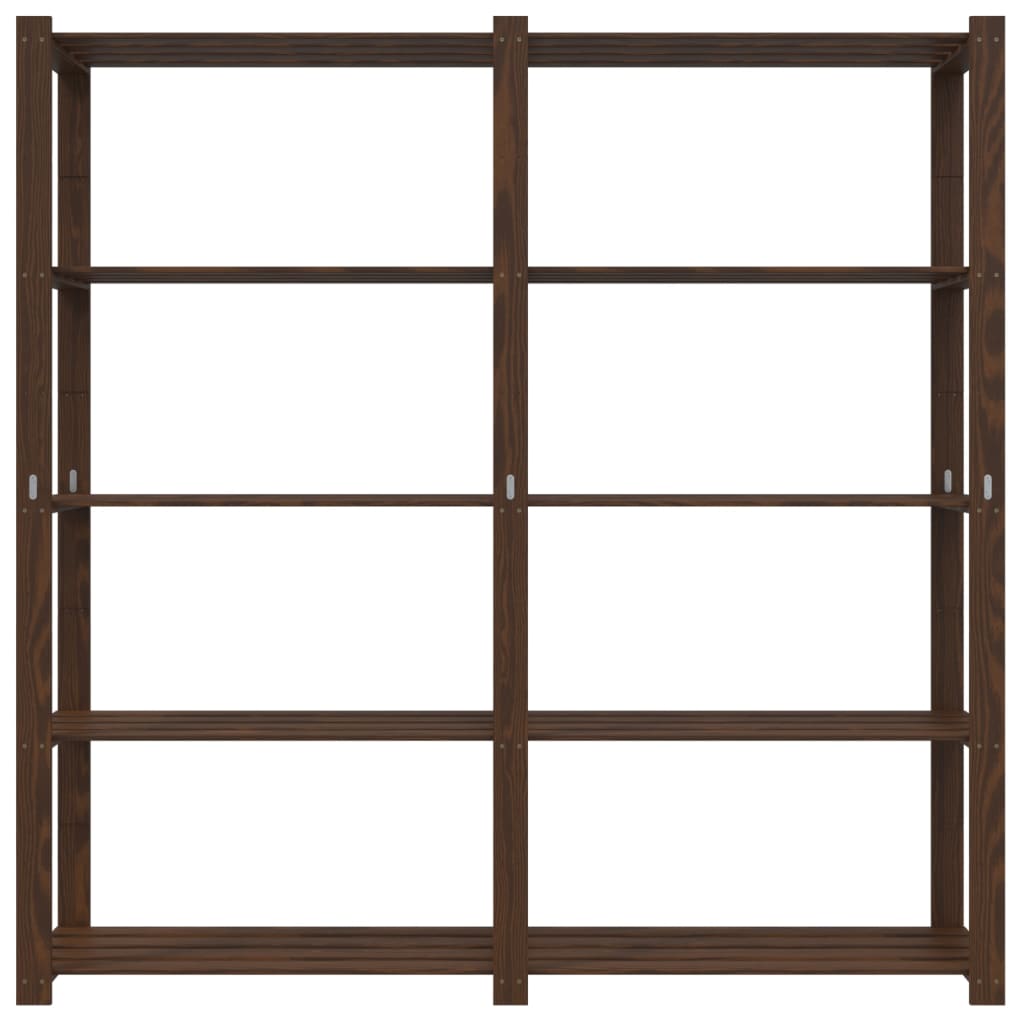 Scaffale a 5 Livelli Marrone 170x38x170 cm in Legno di Pino