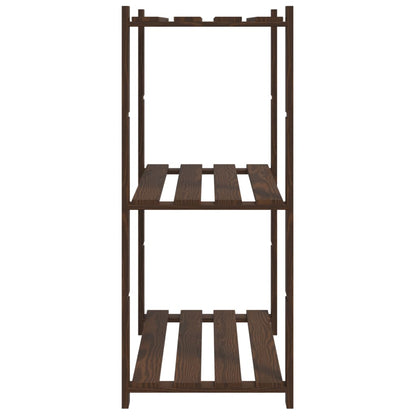 Scaffale a 3 Livelli Marrone 80x38x90 cm in Legno di Pino