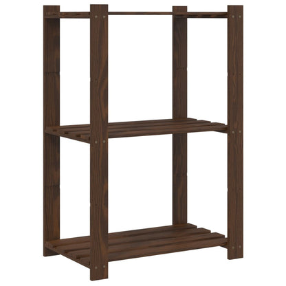 Scaffale a 3 Livelli Marrone 60x38x90 cm in Legno di Pino | homemem39
