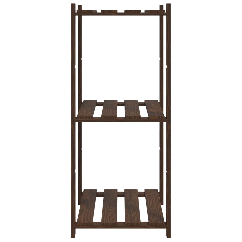 Scaffale a 3 Livelli Marrone 60x38x90 cm in Legno di Pino