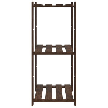 Scaffale a 3 Livelli Marrone 60x38x90 cm in Legno di Pino