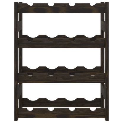 Portabottiglie per 16 Bottiglie Nero Legno Massello di Pino - homemem39