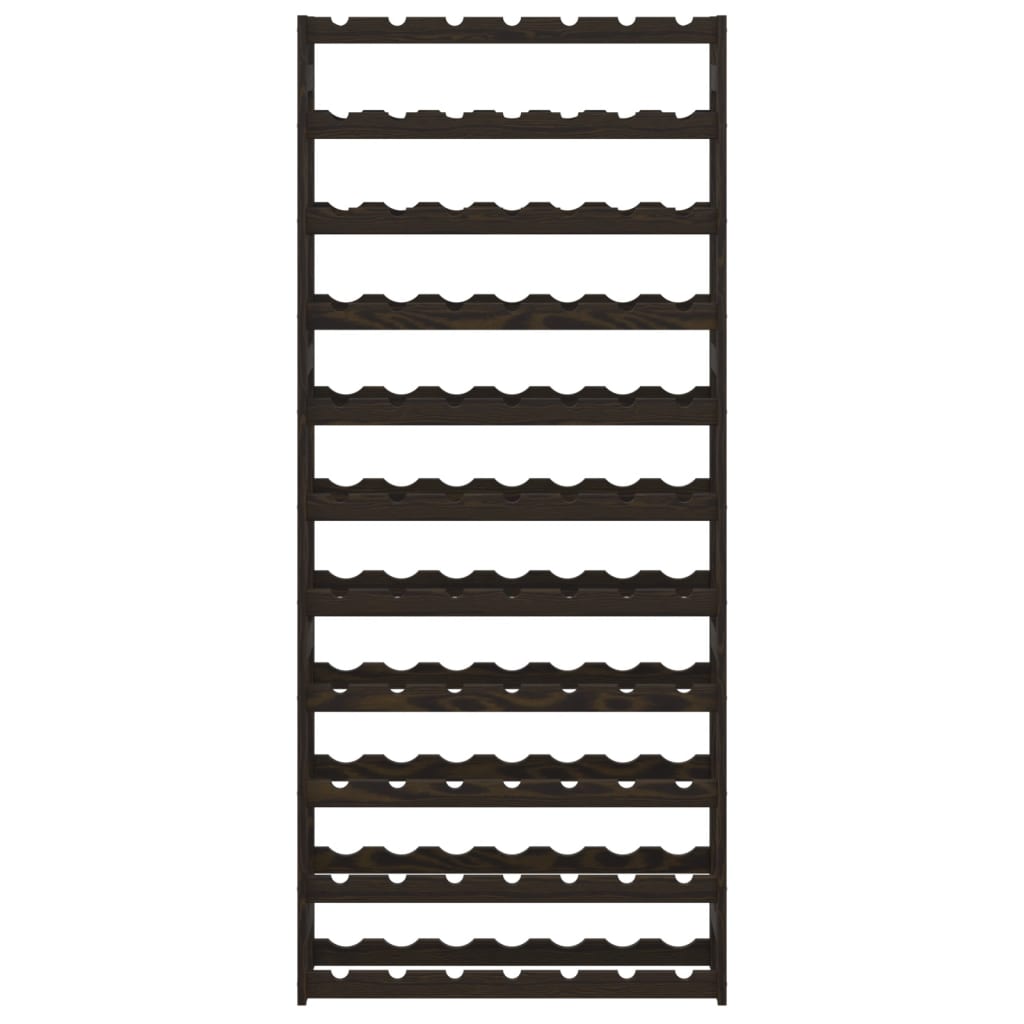 Portabottiglie per 77 Bottiglie Nero Legno Massello di Pino