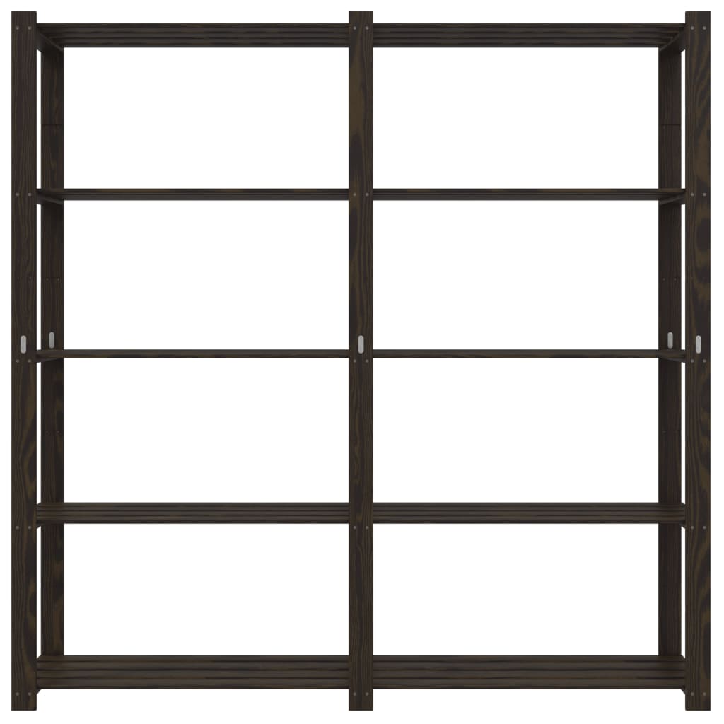 Scaffale a 5 Livelli Nero 170x38x170 cm in Legno di Pino - homemem39