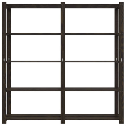 Scaffale a 5 Livelli Nero 170x38x170 cm in Legno di Pino - homemem39
