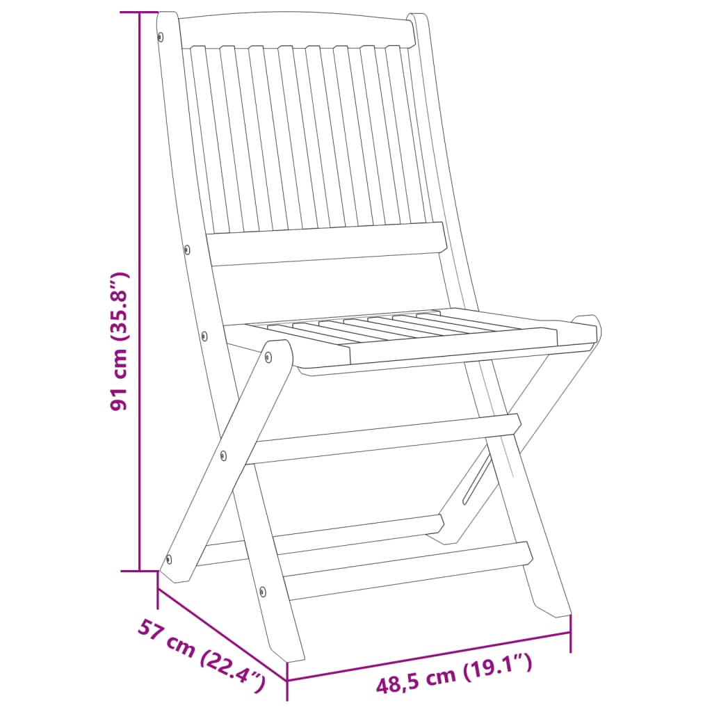 Set Pranzo da Giardino Pieghevole 5pz Legno Massello di Acacia | homemem39