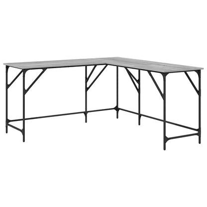 Scrivania Grigio Sonoma 149x149x75 cm in Legno Multistrato