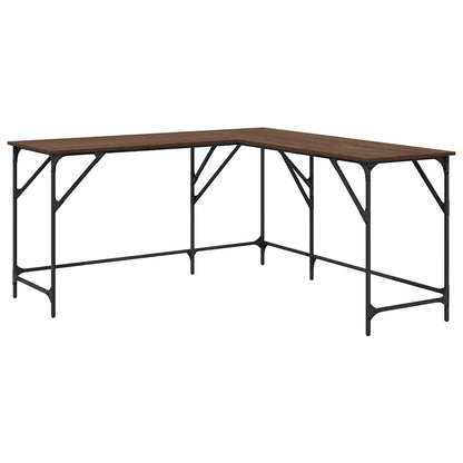 Scrivania Rovere Marrone 149x149x75 cm in Legno Multistrato
