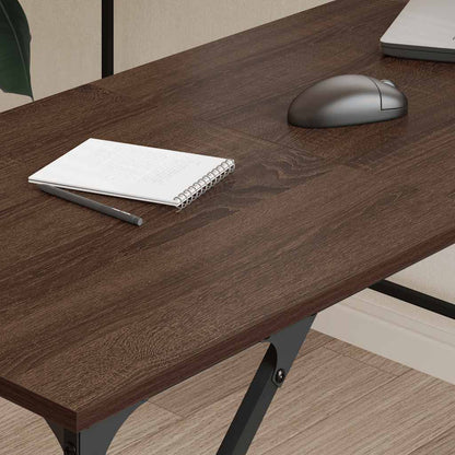 Scrivania Rovere Marrone 149x149x75 cm in Legno Multistrato