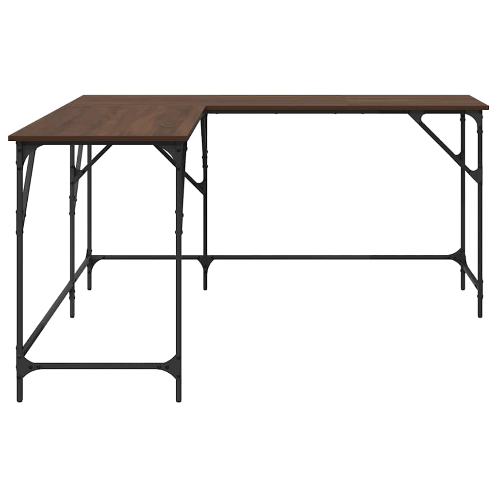 Scrivania Rovere Marrone 149x149x75 cm in Legno Multistrato