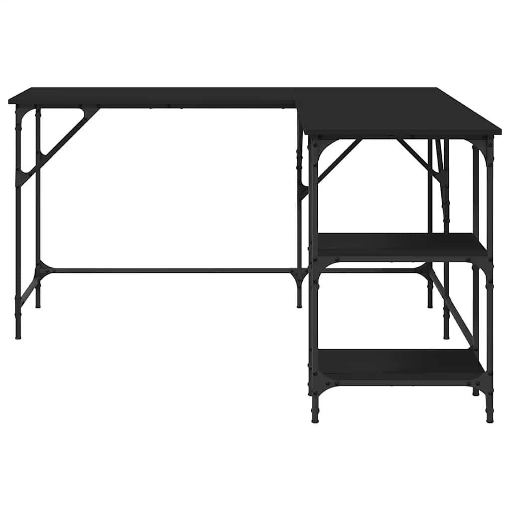 Scrivania Nera 139x139x75 cm in Legno Multistrato - homemem39