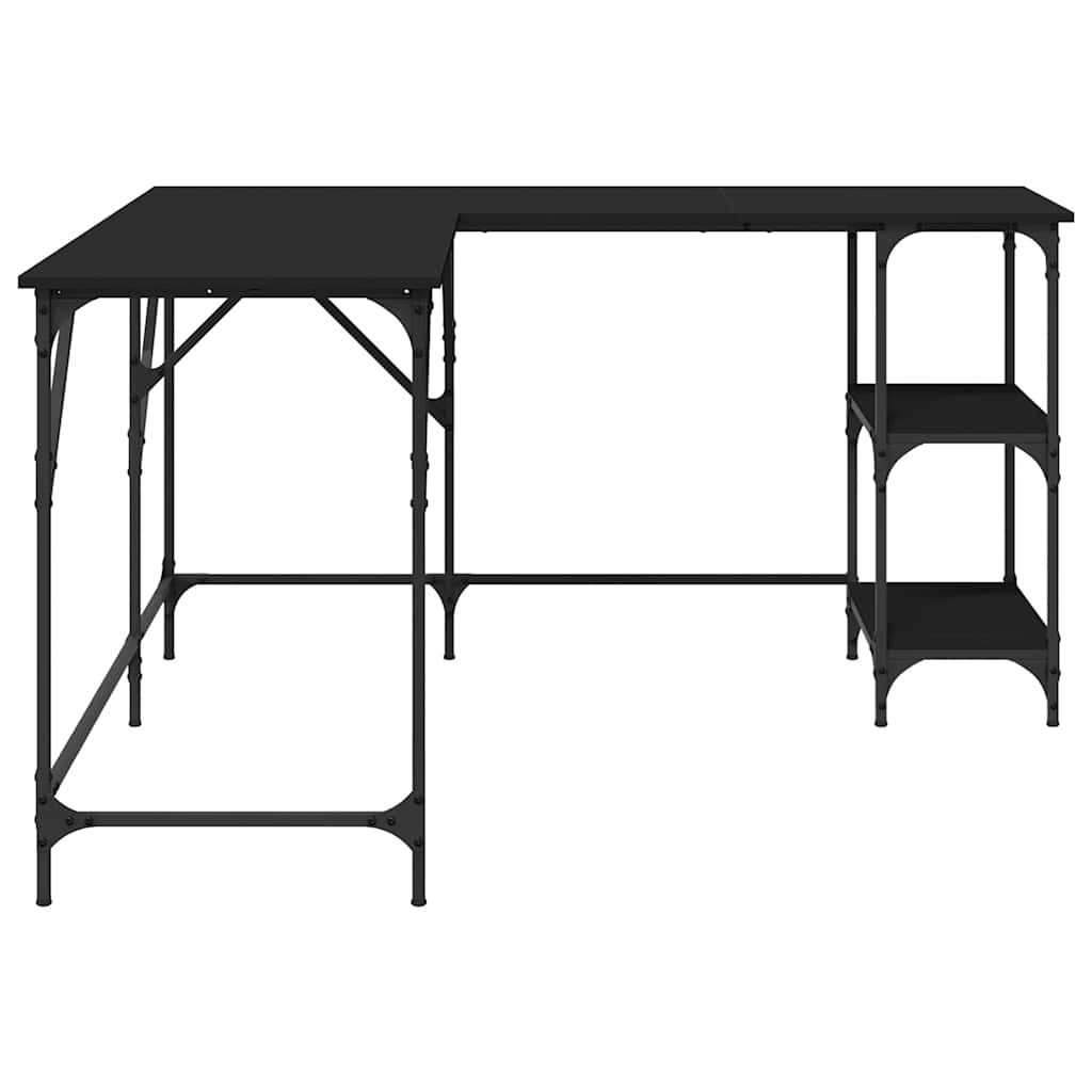 Scrivania Nera 139x139x75 cm in Legno Multistrato - homemem39