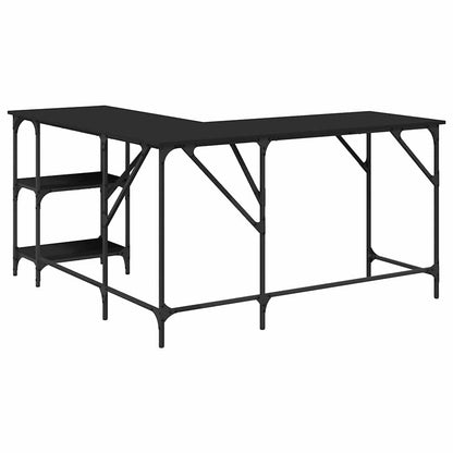 Scrivania Nera 139x139x75 cm in Legno Multistrato