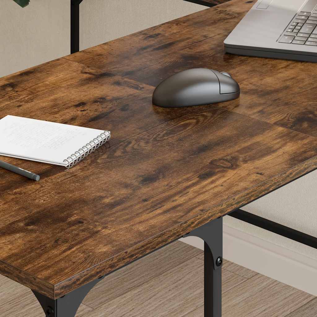 Scrivania Rovere Fumo 139x139x75 cm in Legno Multistrato | homemem39