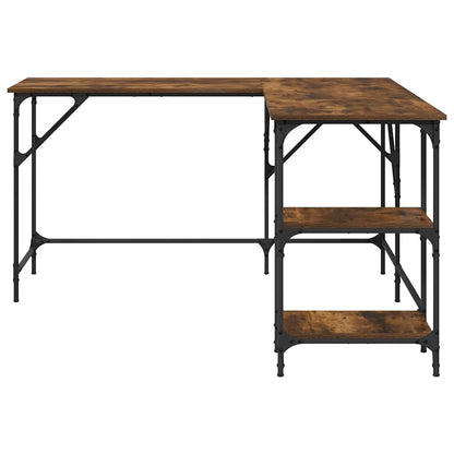 Scrivania Rovere Fumo 139x139x75 cm in Legno Multistrato | homemem39