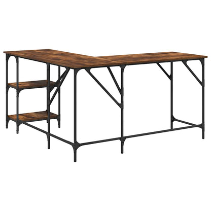 Scrivania Rovere Fumo 139x139x75 cm in Legno Multistrato | homemem39