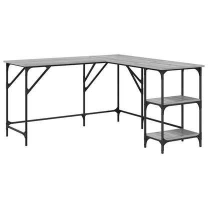 Scrivania Grigio Sonoma 139x139x75 cm in Legno Multistrato