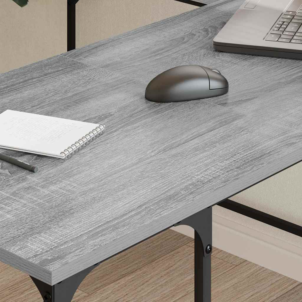 Scrivania Grigio Sonoma 139x139x75 cm in Legno Multistrato | homemem39